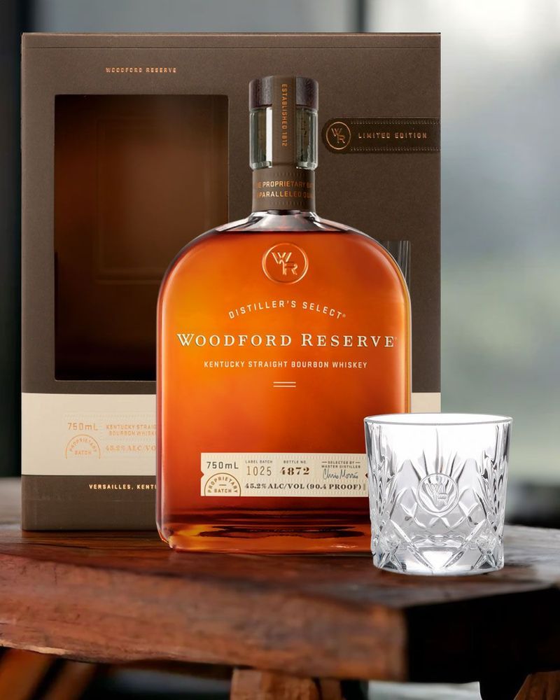 LIQ-750ml Woodford Bourbon with Rocks Glass