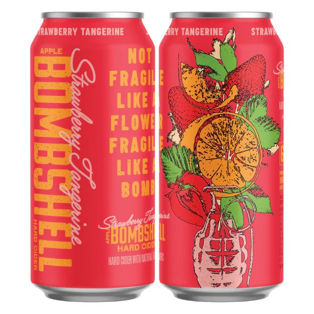 WINE-473ml Three Brothers Strawberry Tangerine Bombshell Hard Cider 4pk