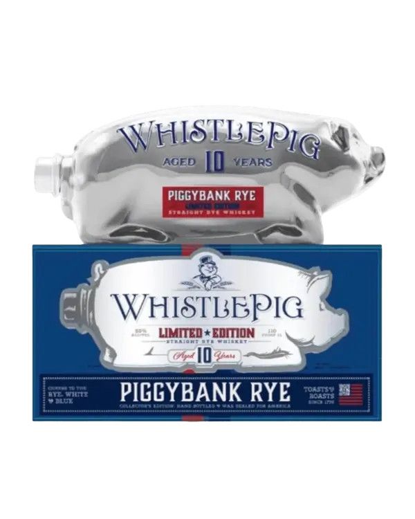 LIQ-750ml Whistlepig Limited Edition Red/White/Blue Piggybank Rye
