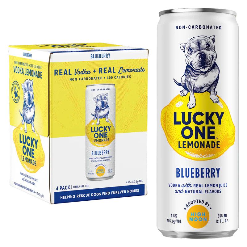 LIQ-355ml Lucky One Lemonade Blueberry 4pk