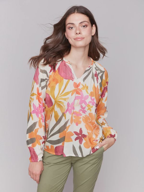 Printed Popover Blouse