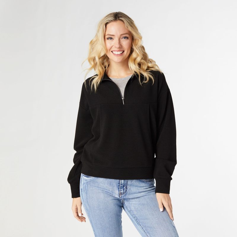 Half Zip Top with Side Pockets