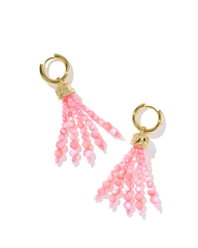 Sylvia Huggie Earrings - Pink