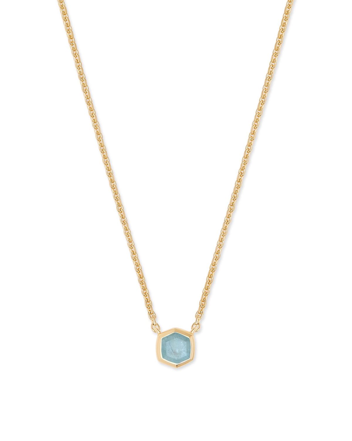 Davie Pendant Necklace 18K Gold - Aquamarine