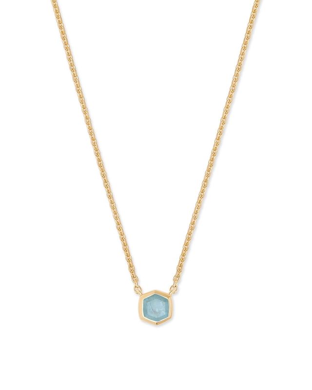 Davie Pendant Necklace 18K Gold - Aquamarine