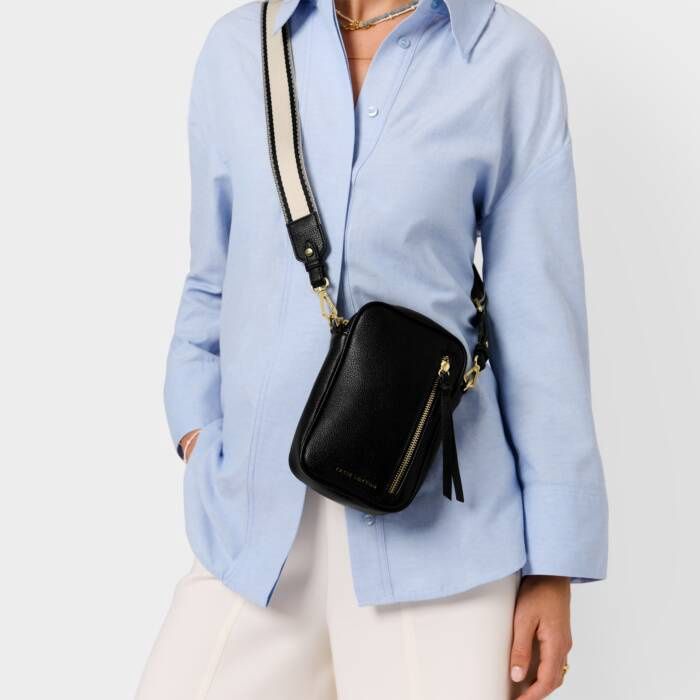 Hallie Small Crossbody Bag (Black)