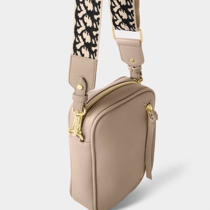 Hallie Small Crossbody Bag (Taupe)
