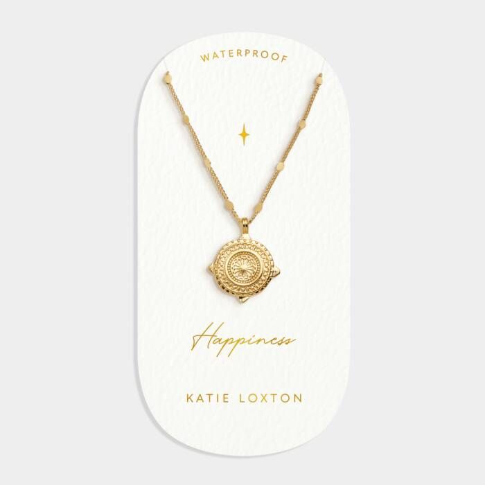 Happiness Waterproof Gold Coin Necklace