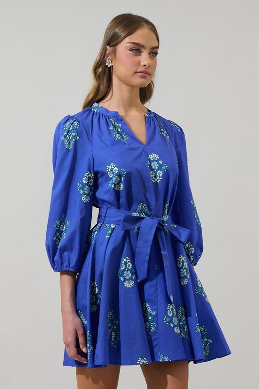 Haline Floral Lody Flare Mini Dress