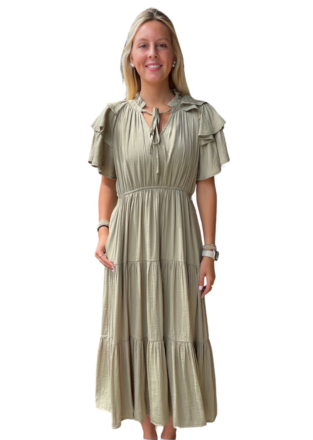 Cap Sleeve Midi Dress