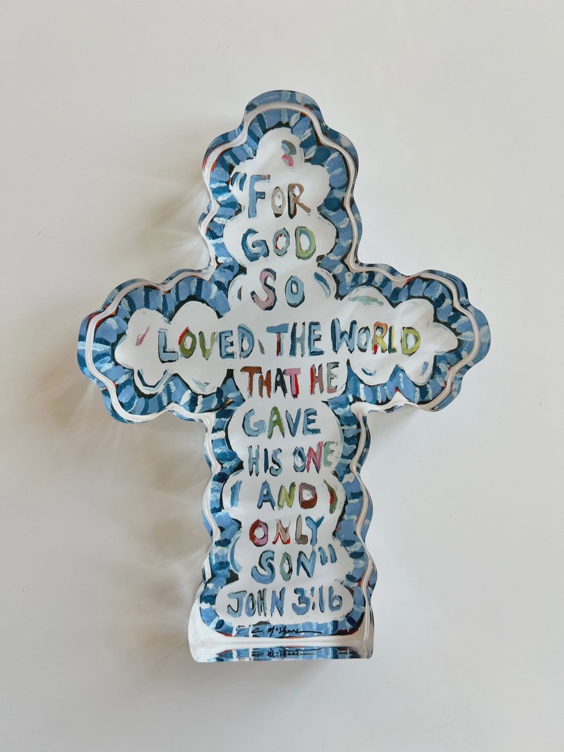"He Saved Cross" Acrylic Shelfie