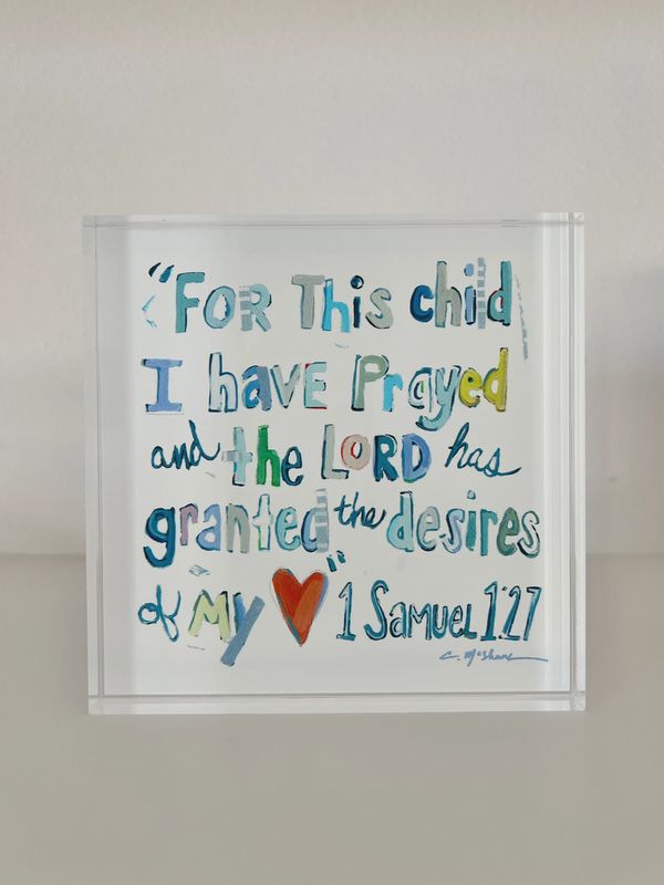 "1 Samuel 1:27 Verse" Acrylic Shelfie