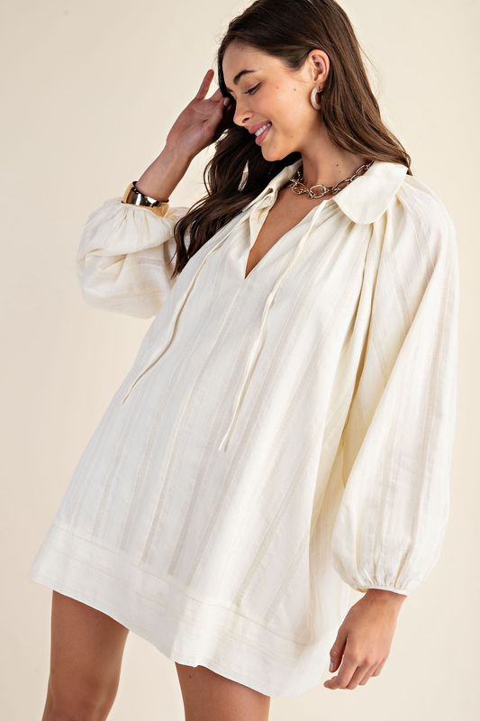 Balloon Sleeve Mini Dress