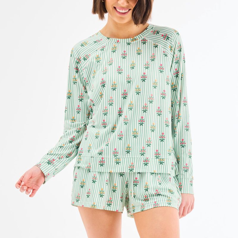 Annie Cottage Green Stripe Set
