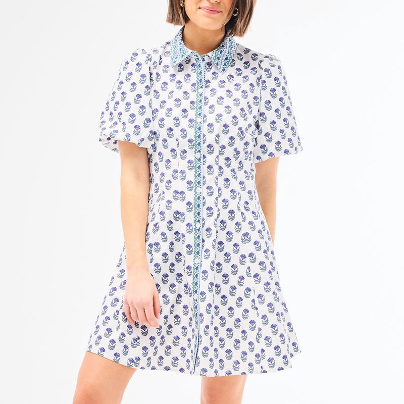 Rory Floral Foulard Navy Dress
