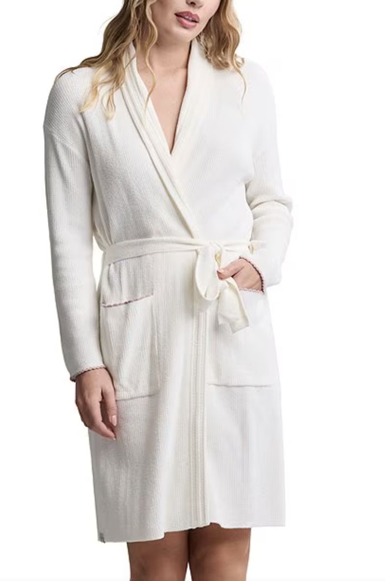 CozyChic Ultra Lite Contrast Scallop Ribbed Robe