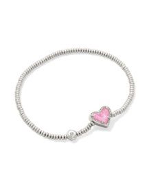 Ari Heart Stretch  Silver Bracelet