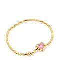Ari Heart  Stretch Gold Pink Glitter Bracelet