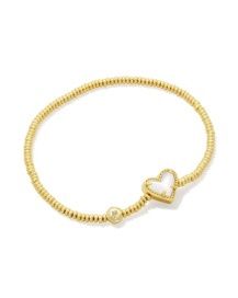 Ari Heart Stretch Gold Glass Bracelet