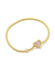 Ari Heart Stretch Gold Drusy Bracelet