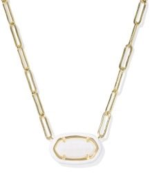 Elisa Paperclip Gold/White Necklace