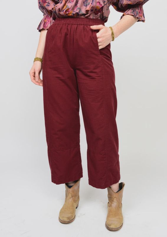 Wine Pull On Barrel Pant