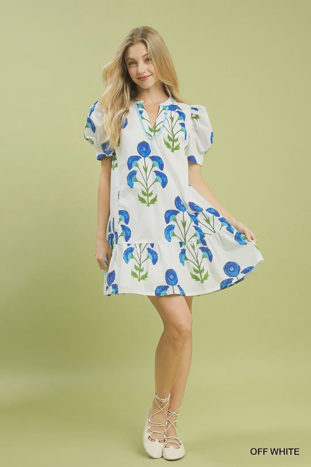 Off White Floral Dress