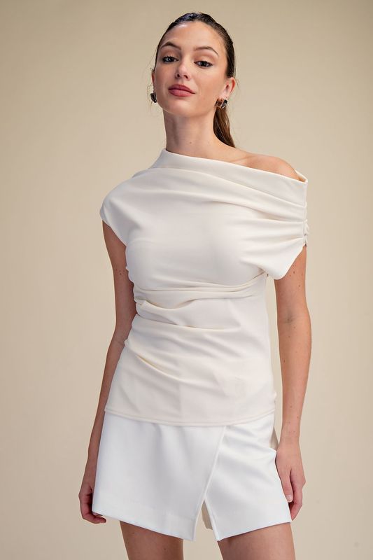 Asymmetric Pleated Top