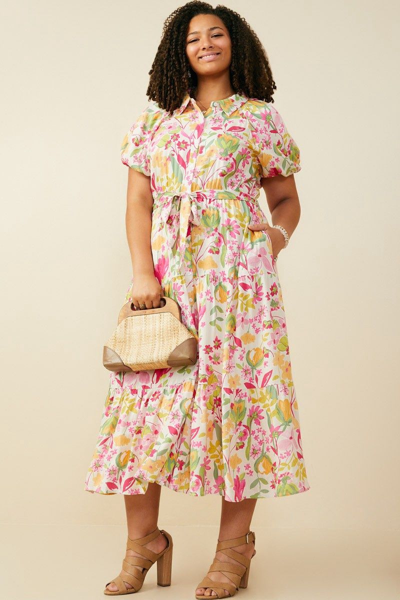 Plus Floral Print Dress