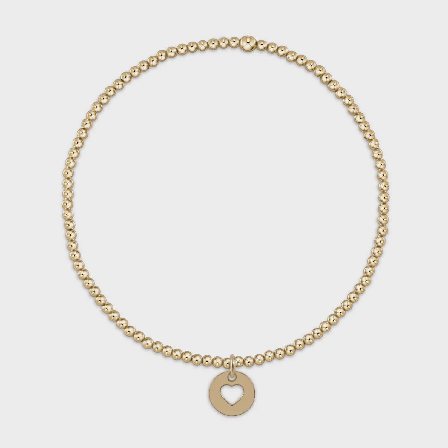 Classic Gold 2mm Bracelet - Love  Small Gold Disc