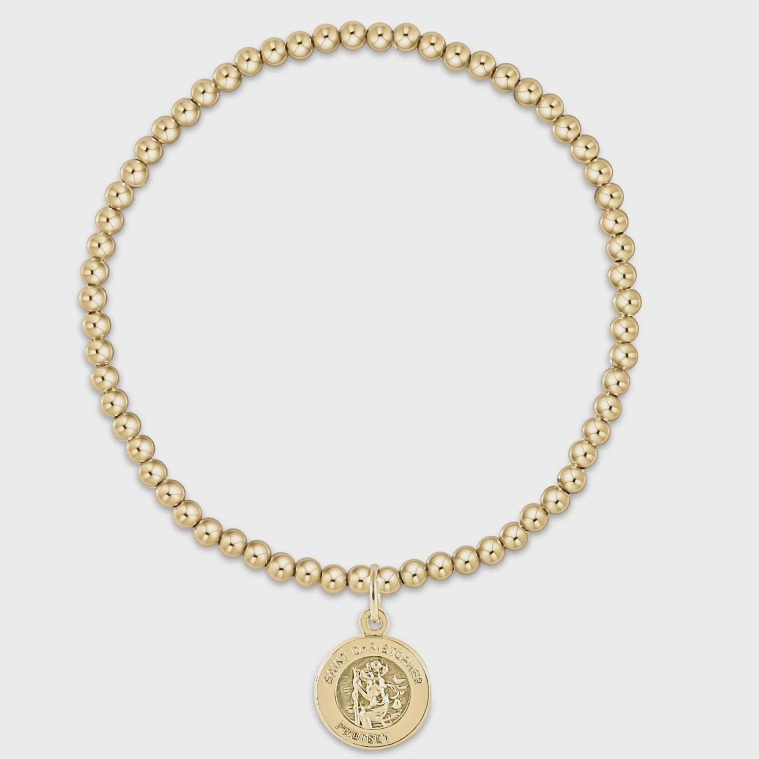 Classic Gold 3mm Bracelet - Protection Gold Disc