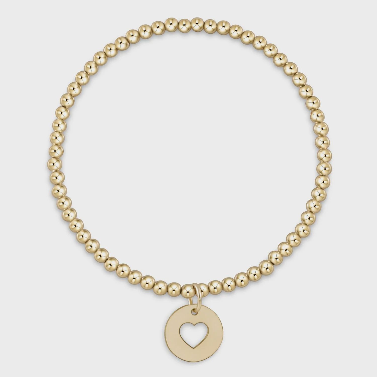 Classic Gold 3mm Bracelet - Love  Gold Disc