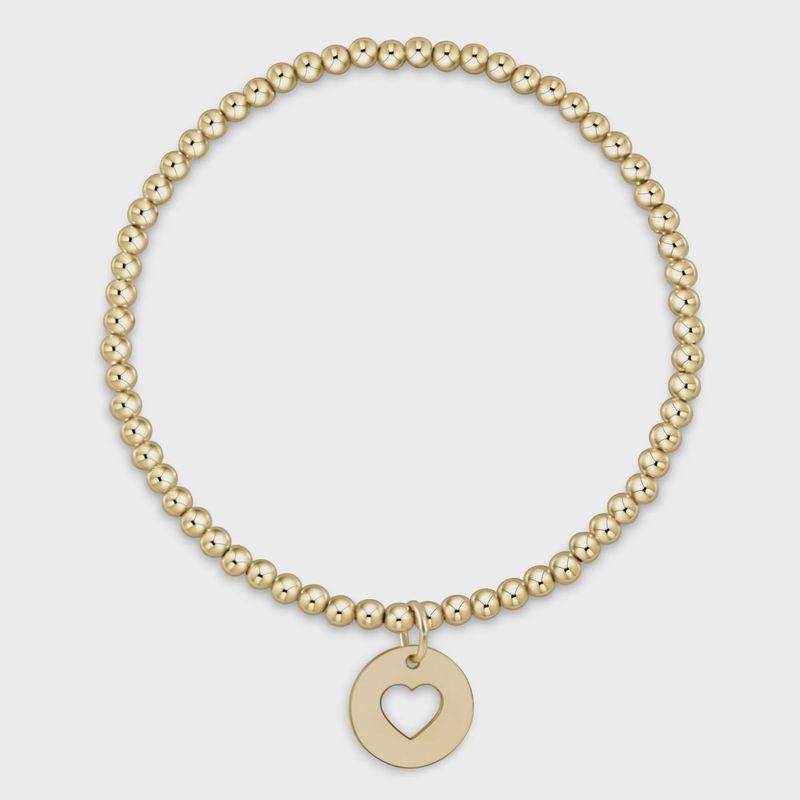 Classic Gold 3mm Bracelet - Love  Gold Disc