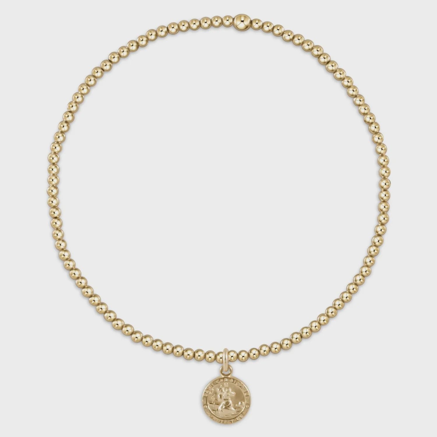 Classic Gold 2mm Bracelet - Protection Small Gold Disc