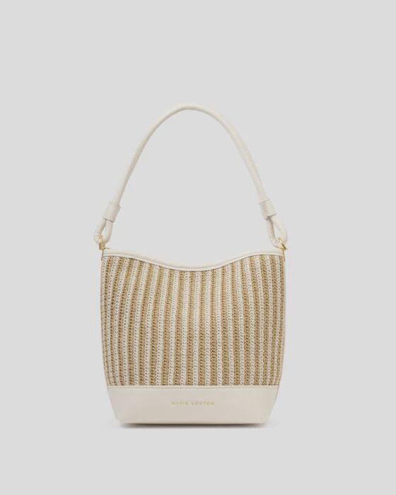 Sorrento Stripped Raffia Bucket Bag