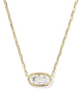 ELISA LUXE SHORT PENDANT NECKLACE GOLD WHITE CZ