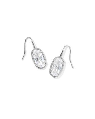 LEE LUXE DROP EARRINGS SILVER WHITE CZ
