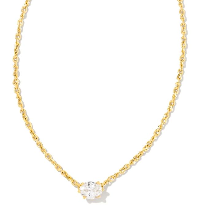 Cailin Pendant Necklace Gold Metal White