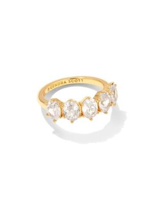 Cailin Crystal Band Ring Gold Size 6