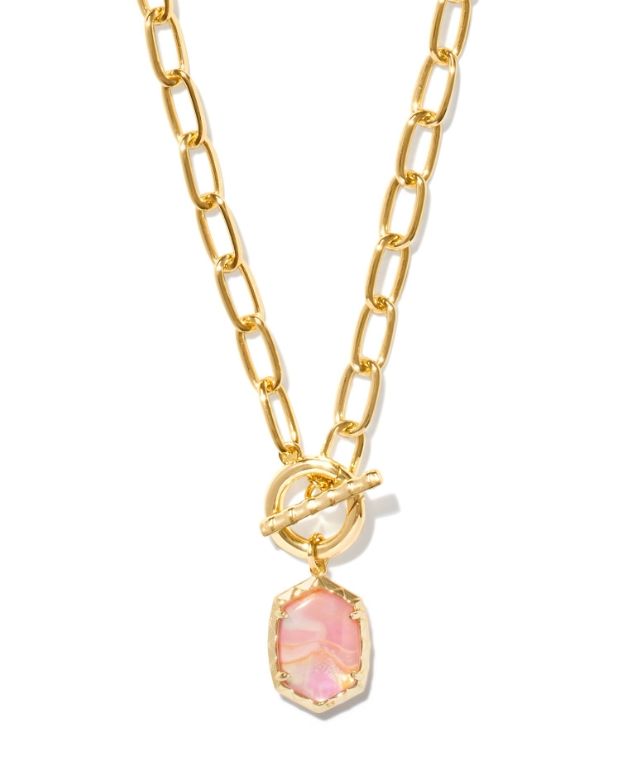 Daphne Link Chain Iridescent Pink Gold