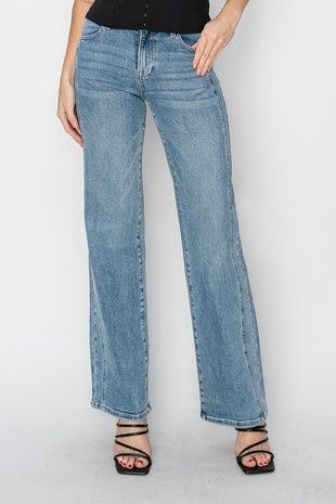 Mid-Rise Straight Jeans