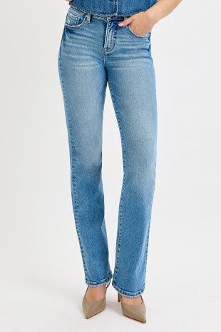 High-Rise Straight Jeans
