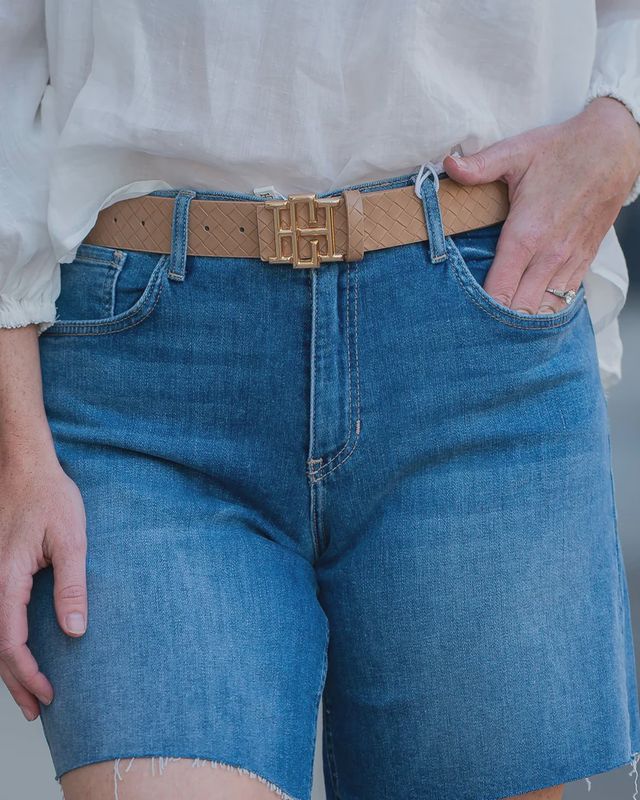 Bridgette Belt Woven Tan