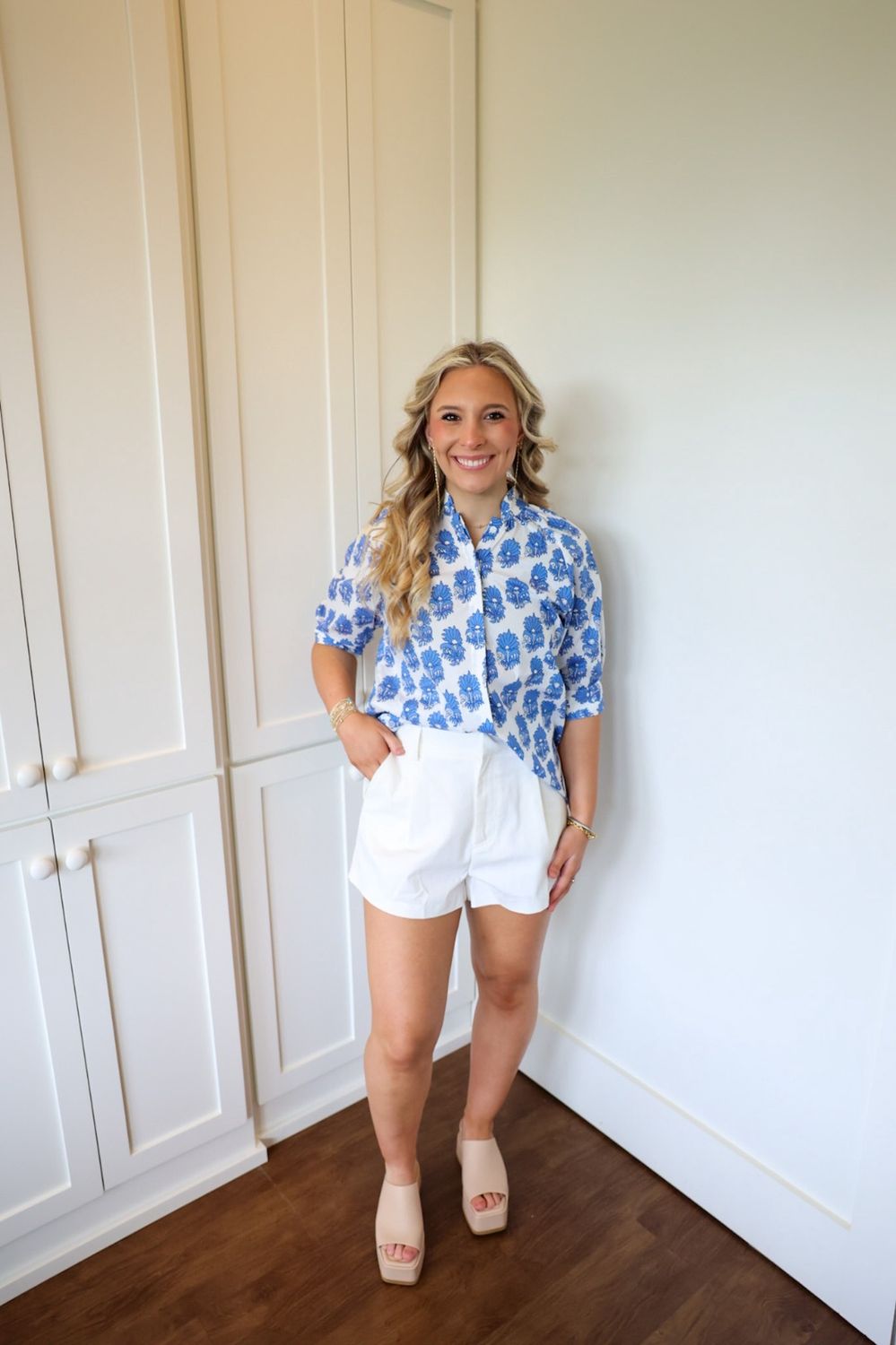 The Harper Blue Bloom Top