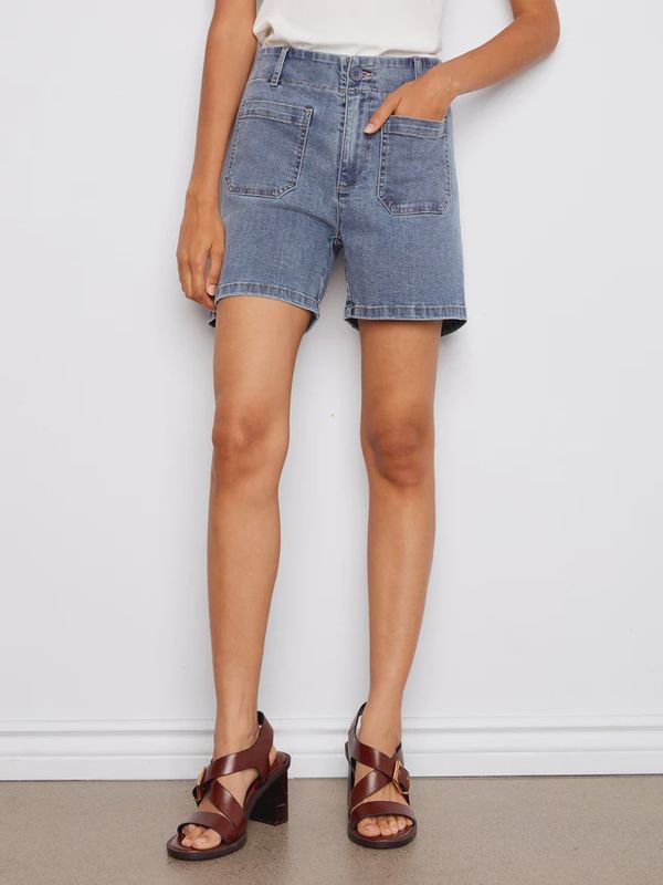 Stretch Shorts with Patch Pockets