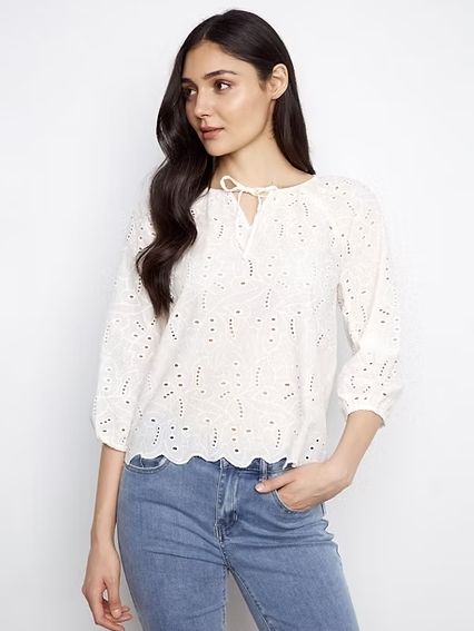 White Raglan Sleeve Blouse
