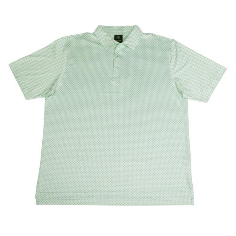 Mini Squares Print Polo Lime/White