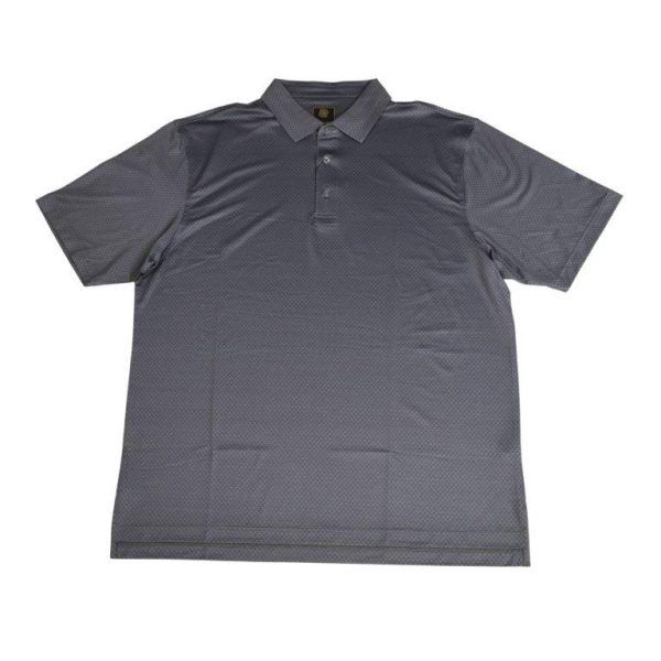 Muted Diamond Print Polo- Grey