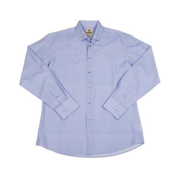 L/S Micro Dot Print- Blue