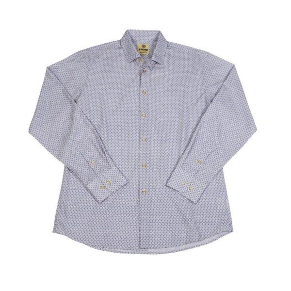 L/S Diamond Cross Print- White/Blue